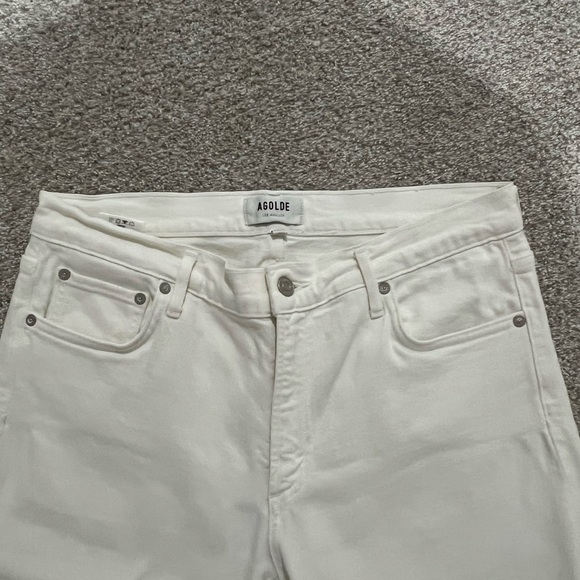 Agolde Toni Mid Rise Straight Jean in Glowed White Size 31 - Picture 3 of 9
